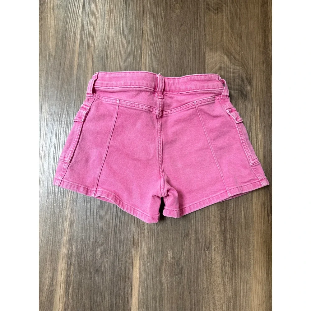 Gap Girls Pink Cargo‎ Denim Shorts Shortie High Rise Size 12 Y2K Neon